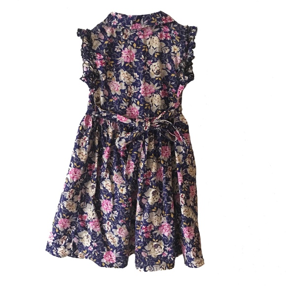 SUNBOREE GIRL'S FLORAL COTTON DRESS SIZE 6-7 - Picture 2 of 4